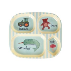 Rice - Kinderbord 4-vakken ABC Blauw