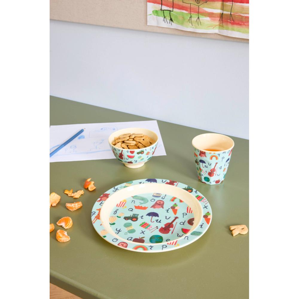 Rice - Kinderbord Melamine ABC Blauw - Afbeelding 2