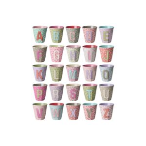 Rice - Kinderbeker Melamine Alfabet Flowers