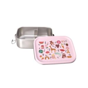 Rice - Roestvrijstalen Lunchbox ABC Roze