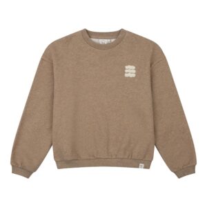 Navy Natural - Oversized sweater waves light brown