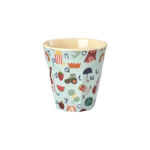 Rice - Kinderbeker Melamine ABC Blauw