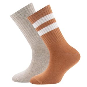 Ewers - 2-pack Tennis socks stripes camel